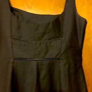 Black dress.  Has patent leather details